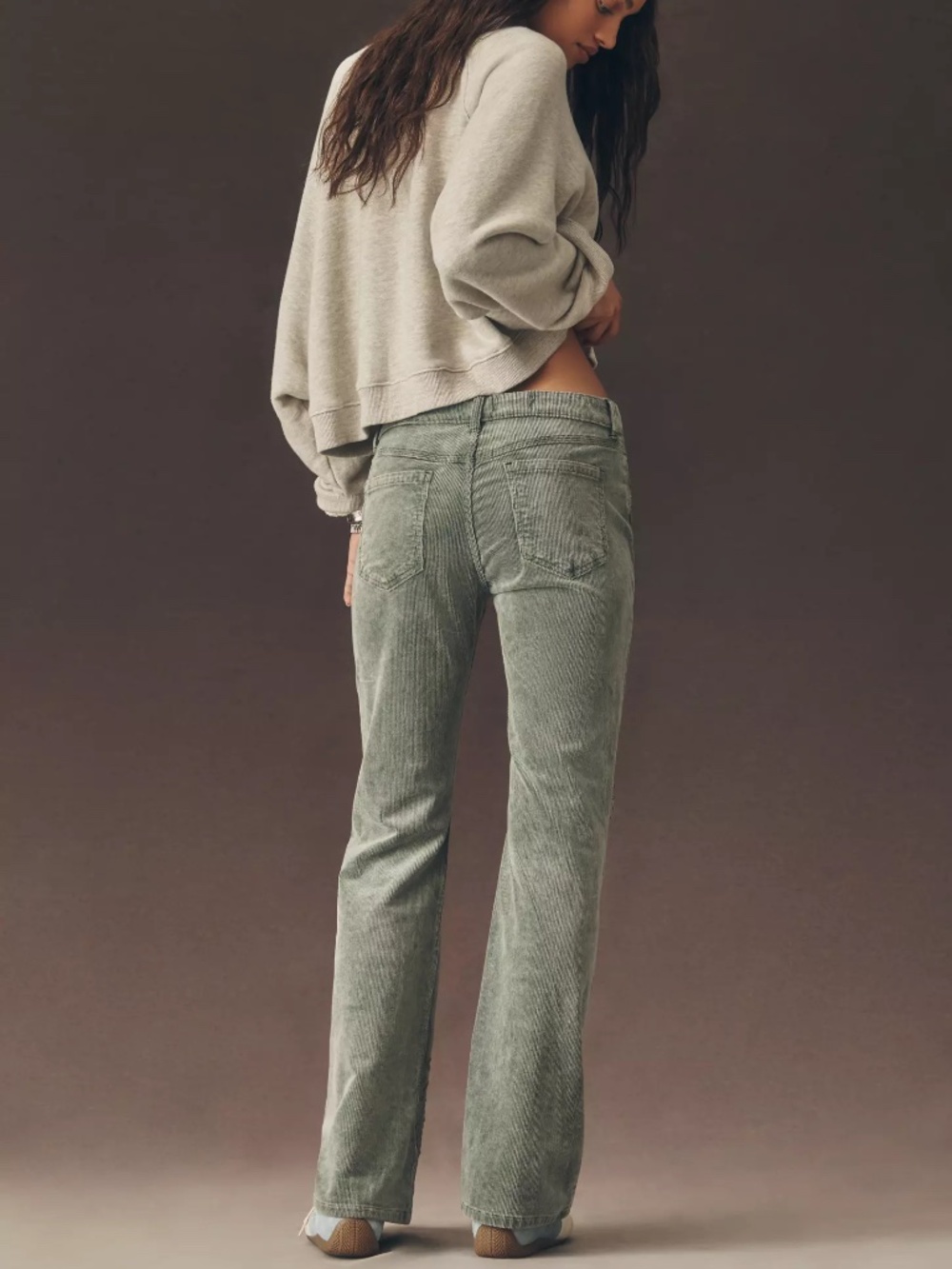 Anthropologie Pilcro Essential Flare Mid-Rise Corduroy Jeans Green nwt size 29 - Picture 5 of 5